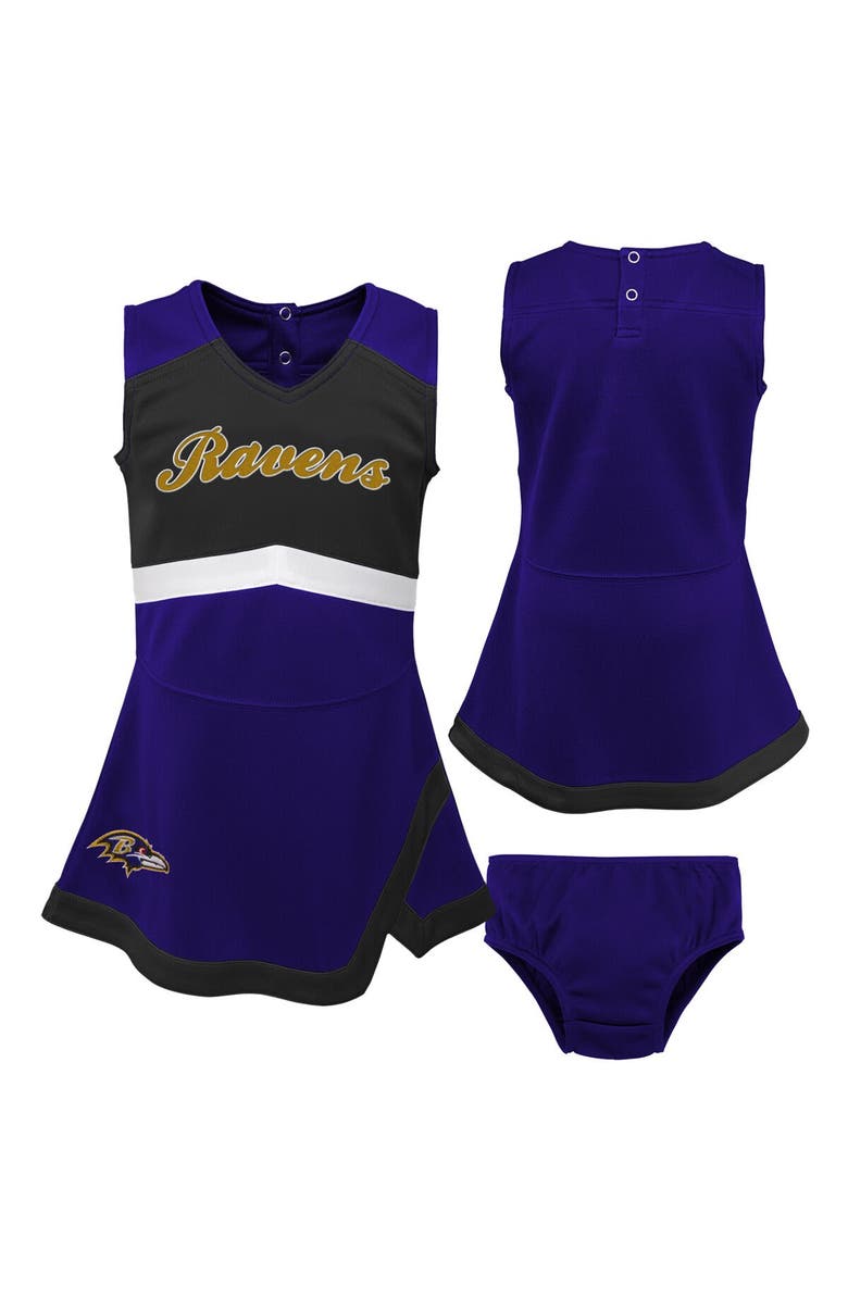 Outerstuff Girls Toddler Purple Baltimore Ravens Cheer Captain Dress with Bloomers, Main, color, Purple