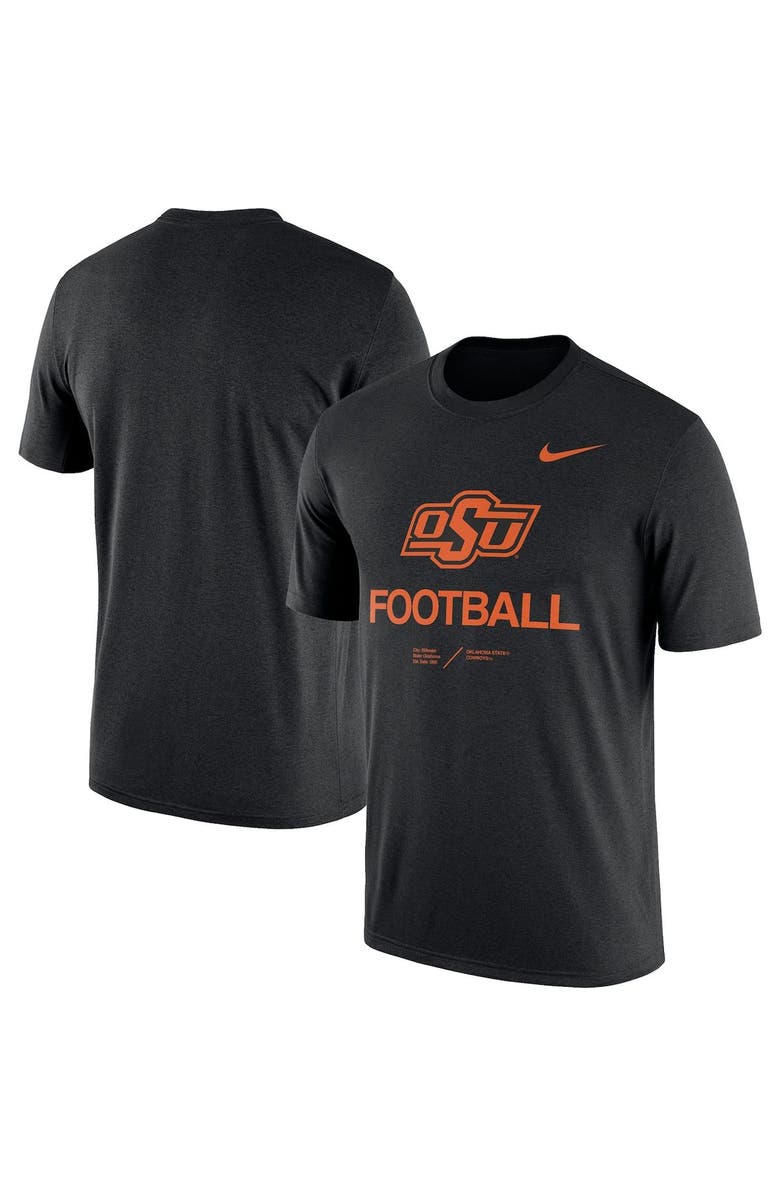 Nike Men's Nike Heathered Black Oklahoma State Cowboys Team Football Legend T-Shirt, Main, color,