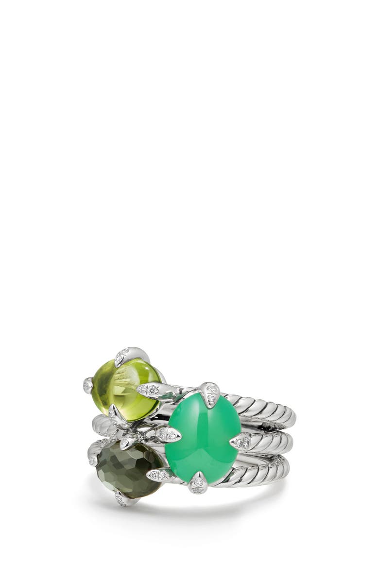 David Yurman Chatelaine<sup>®</sup> Three-Gemstone Diamond Ring, Alternate, color, 