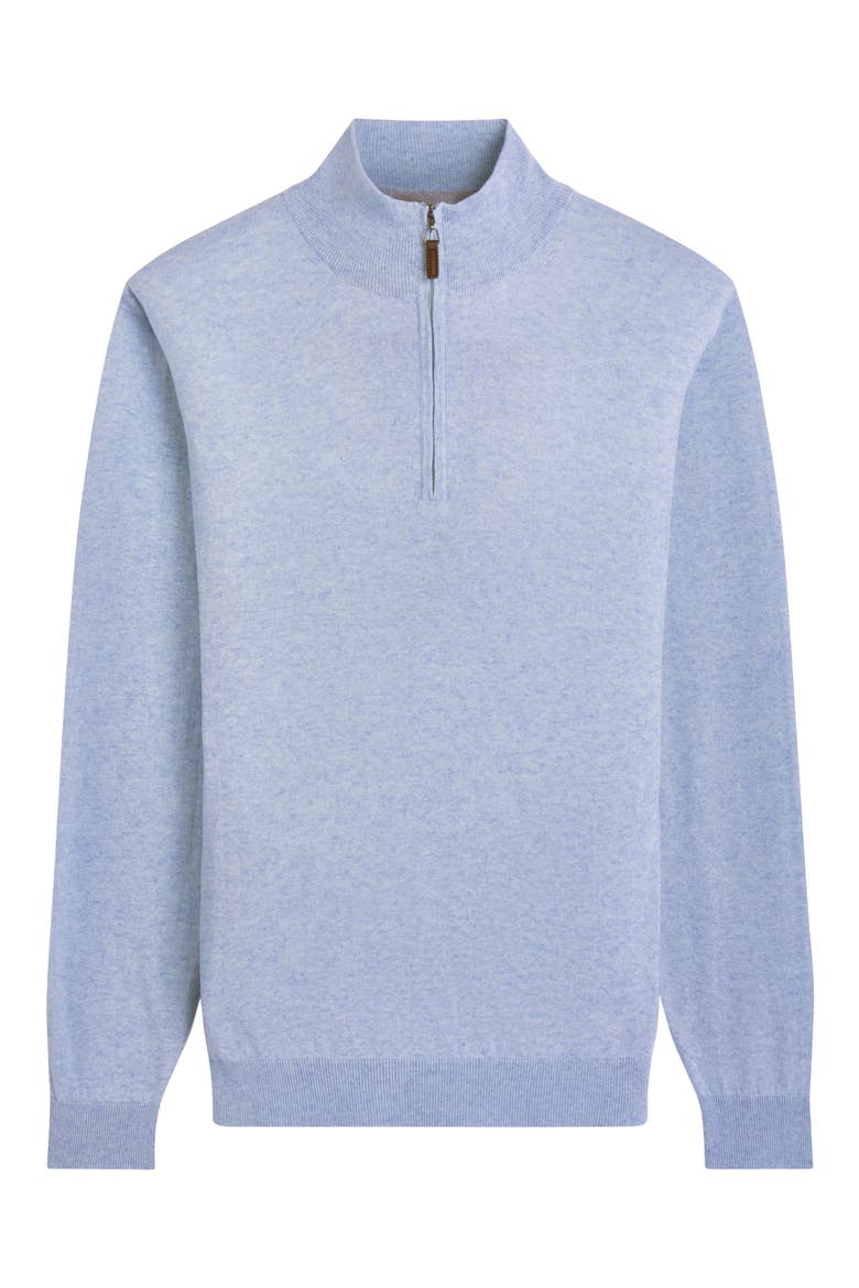 Quarter Zip Cotton & Cashmere Pullover, Alternate, color, RIVIERA