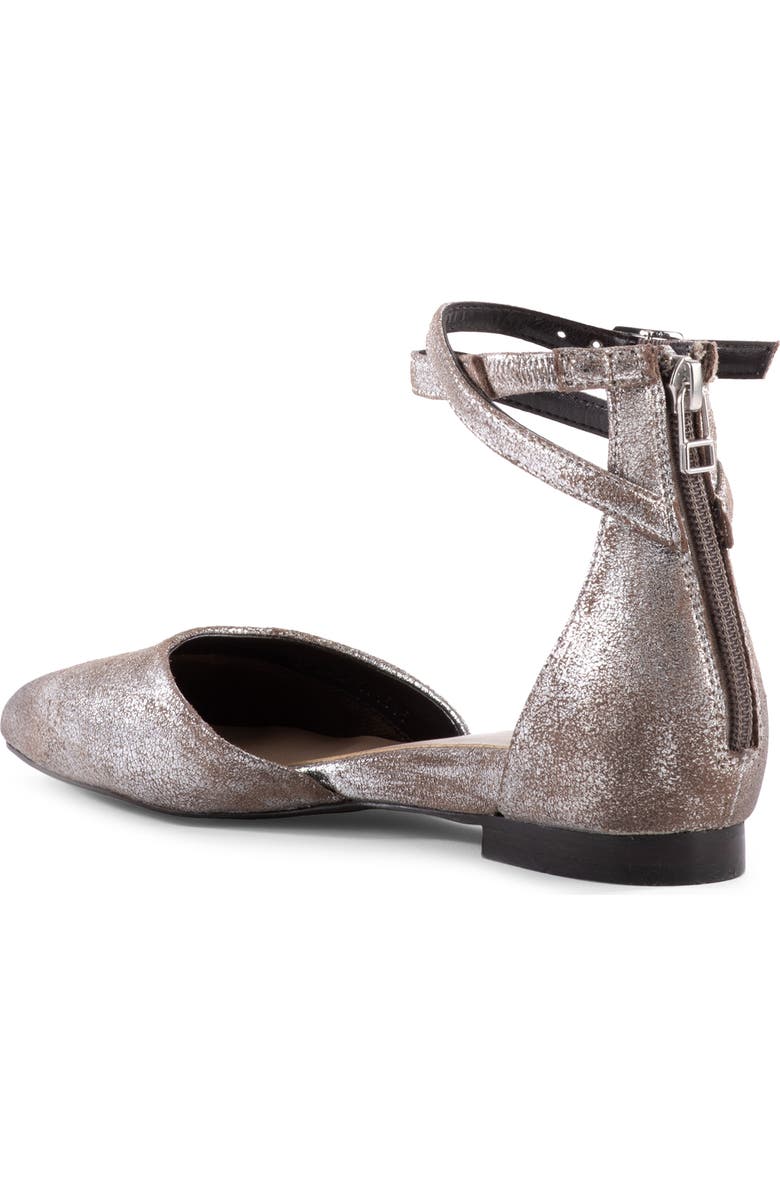 Seychelles Ankle Strap d'Orsay Pointed Toe Flat, Alternate, color, Pewter