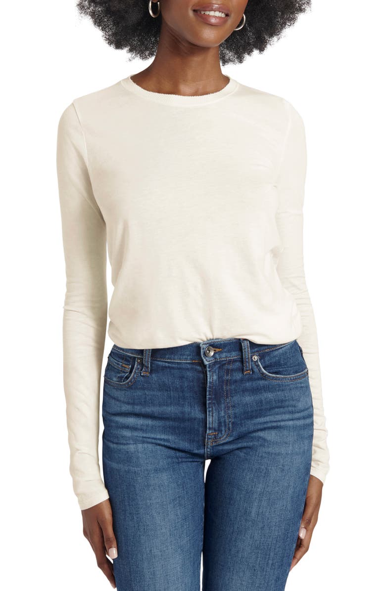 Splendid Becca Crewneck Knit Top, Main, color, Stone