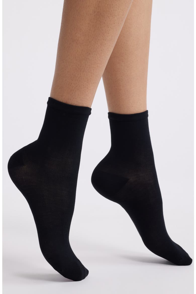 Sleek Crew Socks, Main, color, BLACK