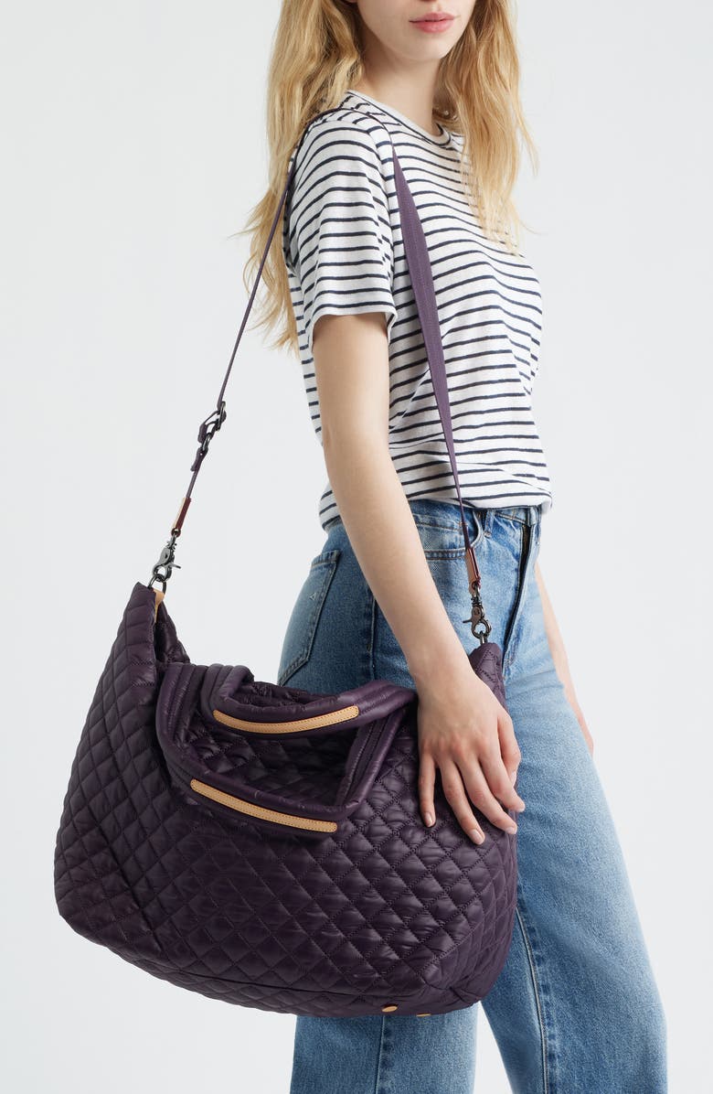 MZ Wallace Large Metro Deluxe Quilted Tote, Alternate, color, Raisin