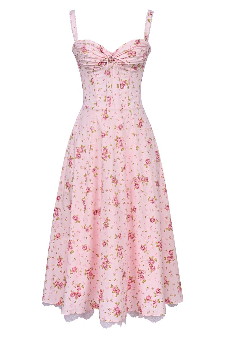 Rosalee Floral Stretch Cotton Petticoat Dress, Alternate, color, VINTAGE ROSE