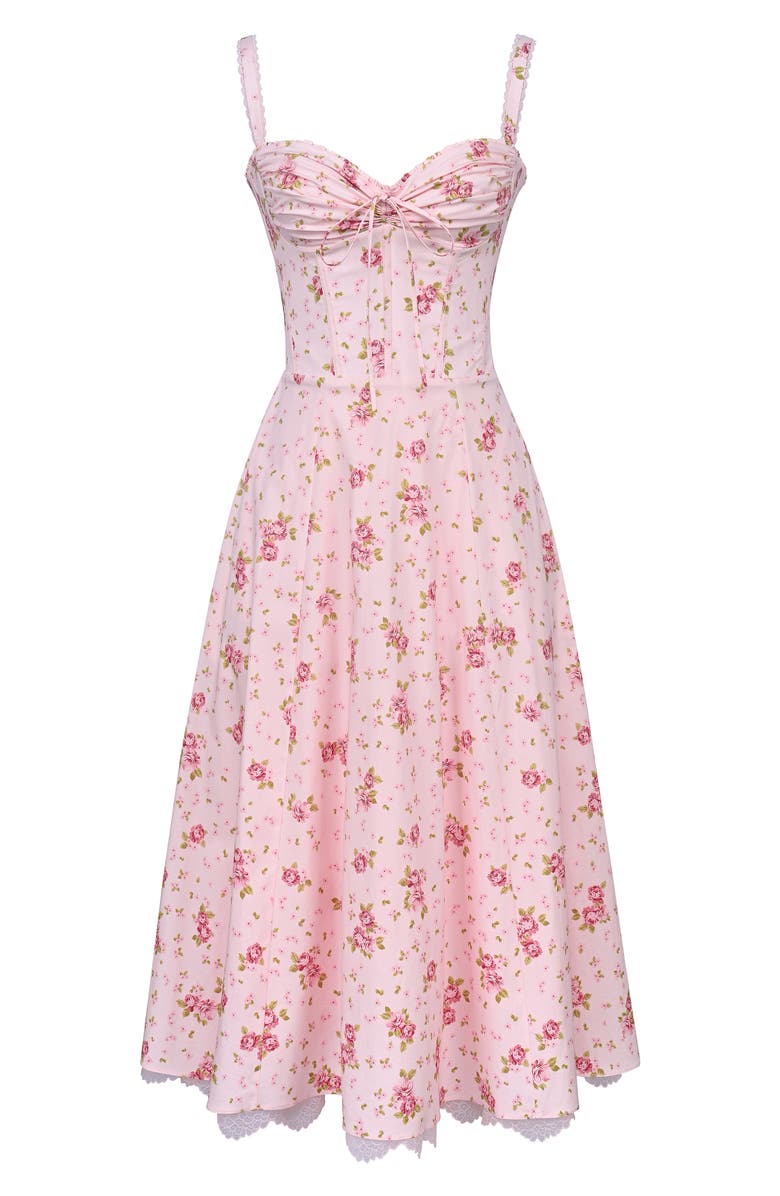 HOUSE OF CB Rosalee Floral Stretch Cotton Petticoat Dress, Alternate, color, Vintage Rose