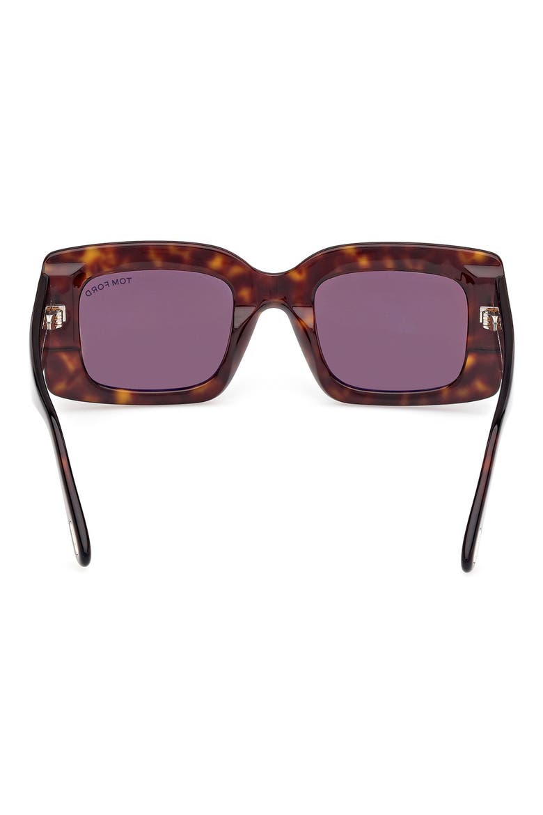Brigitta 50mm Rectangular Sunglasses, Alternate, color, DARK HAVANA / BROWN