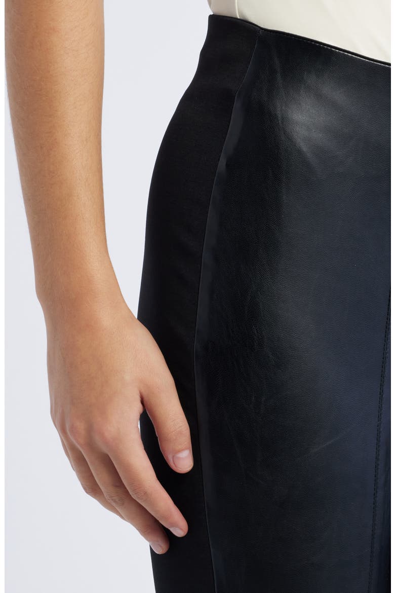 Faux Leather Ponte Pants, Alternate, color, BLACK
