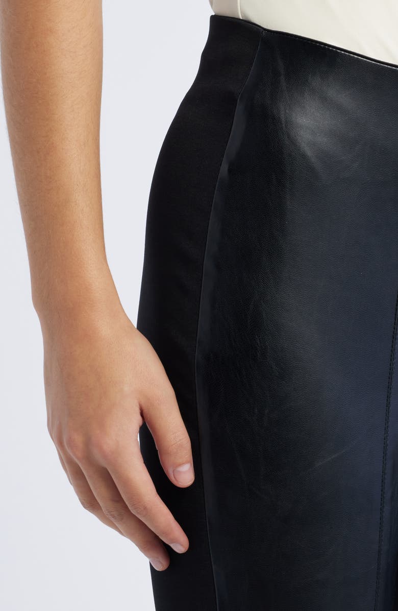 Tahari ASL Faux Leather Ponte Pants, Alternate, color, Black