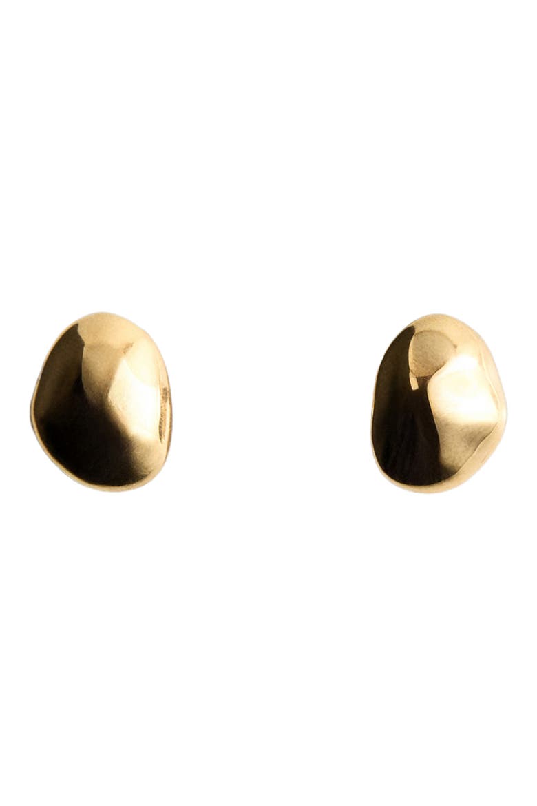 Molten Button Stud Earrings, Main, color, GOLD