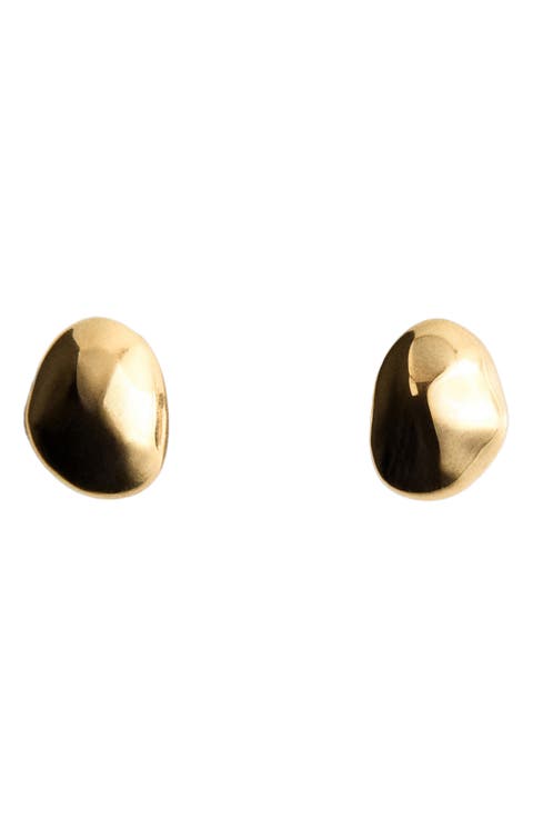 Molten Button Stud Earrings