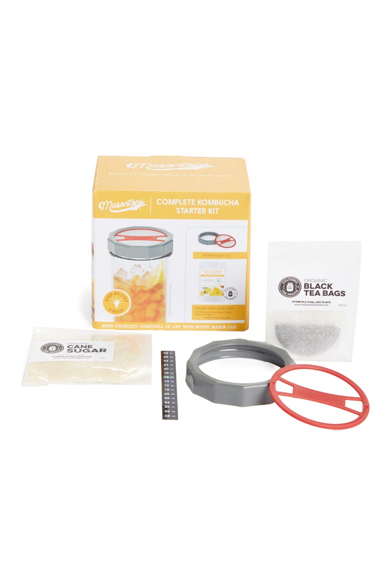 Masontops® Brew Your Own Kombucha Starter Kit, Main, color, NO COLOR
