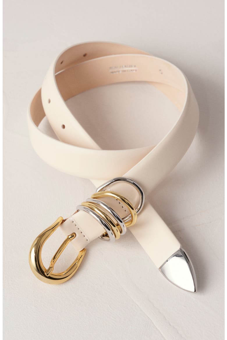 Hollyhock Leather Belt, Alternate, color, IVORY/SILVER/GOLD