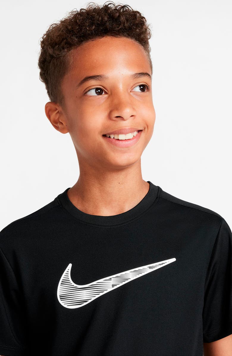 Nike Kids' Dri-FIT Trophy23 Graphic T-Shirt, Alternate, color, Black/ Black/ White