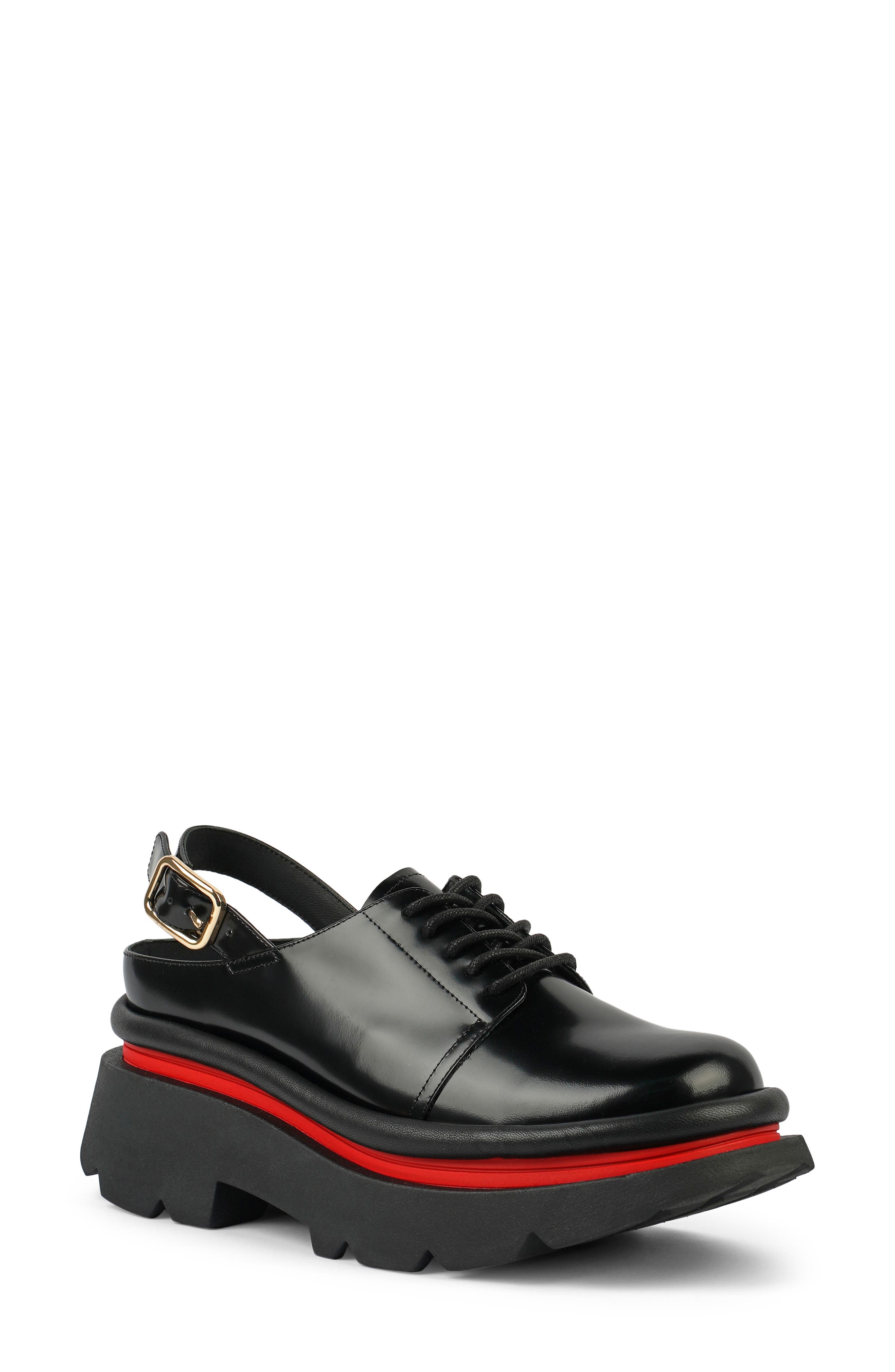 Crunch Time Slingback Platform Derby, Main, color, BLACK BOX CALF