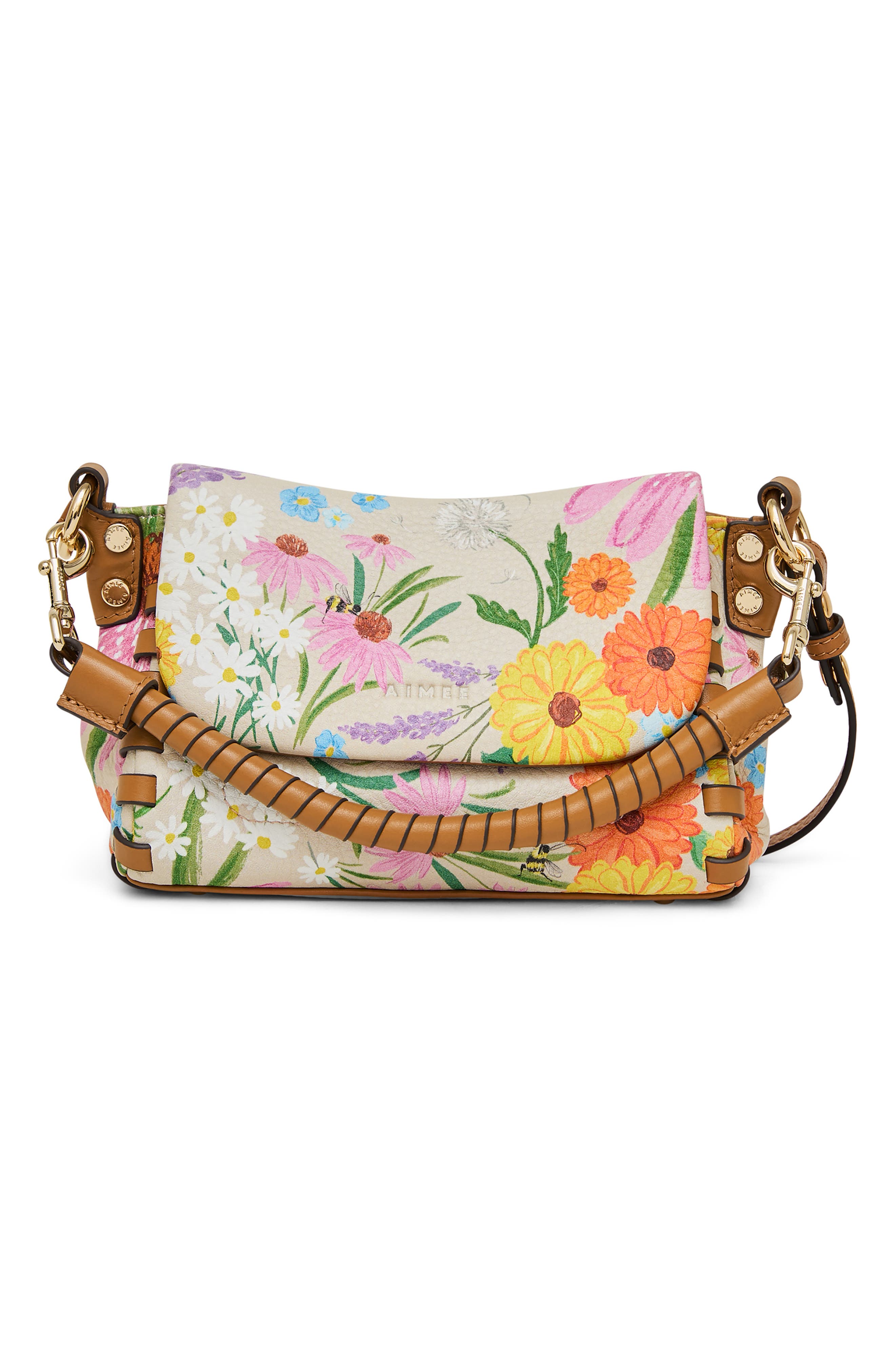 AIMEE Mini Zen Leather Crossbody Bag, Alternate, color, Serenity Flora