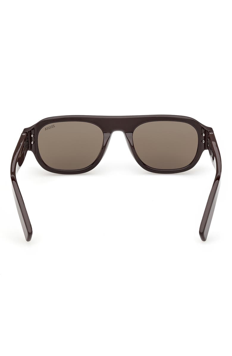 ZEGNA 53mm Geometric Sunglasses, Alternate, color, 