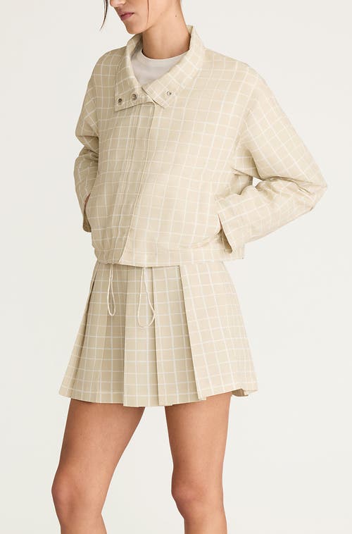 REBECCA TAYLOR REBECCA TAYLOR PAINTERLY WINDOWPANE CROPPED FAILLE JACKET 