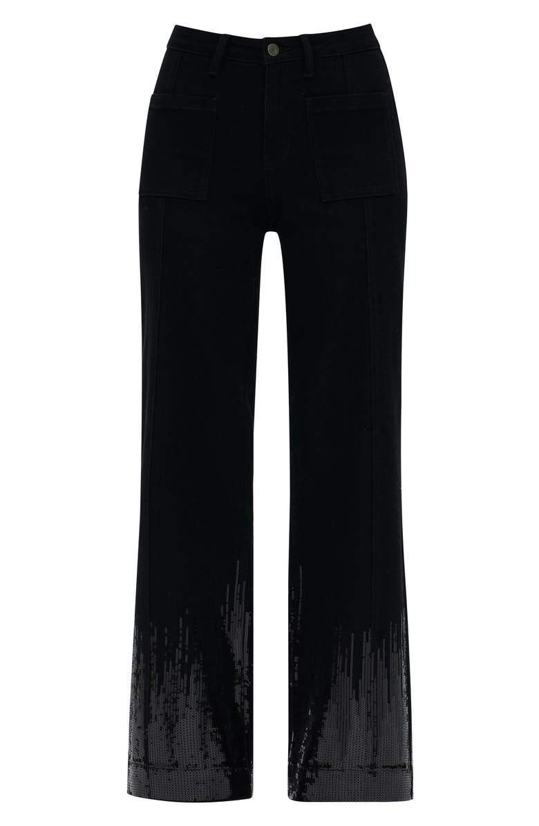 Bayeas Sequin Wide Leg Pants, Alternate, color, Black
