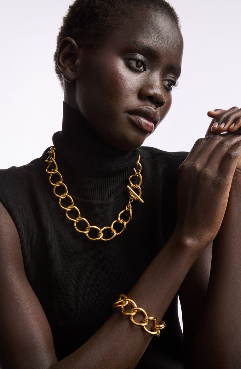 Susan Caplan 1980s Vintage Monet Chain Necklace, Alternate, color, Monet