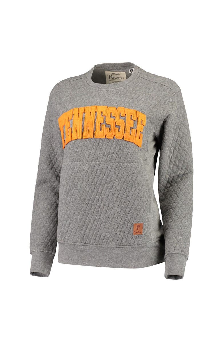 PRESSBOX Women's Pressbox Heather Charcoal Tennessee Volunteers Moose Quilted Pullover Sweatshirt, Alternate, color, Heather Gray
