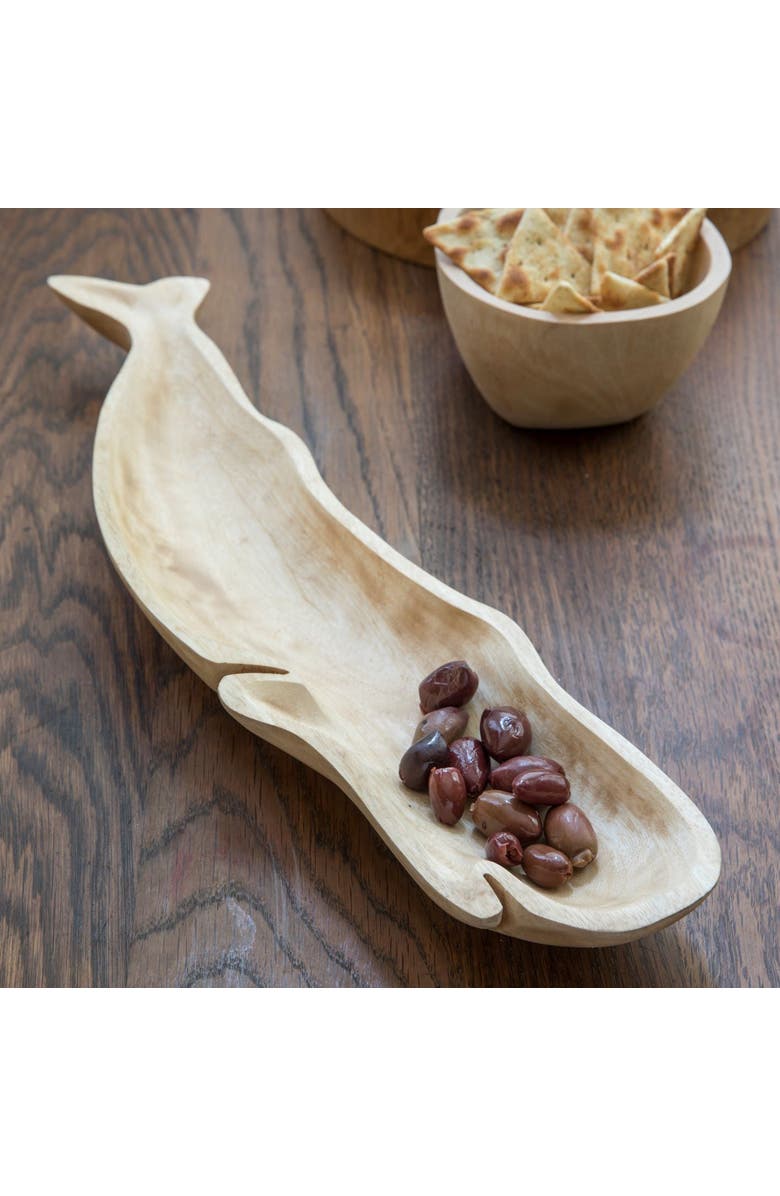 Be Home Kiln Mango Wood Whale Dish, Alternate, color, Mango
