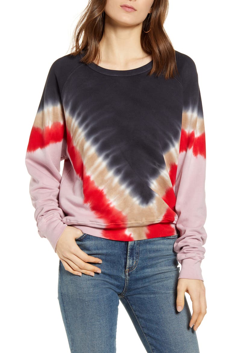 Flying Varsity Crewneck Sweatshirt, Main, color, BLACK COMBO