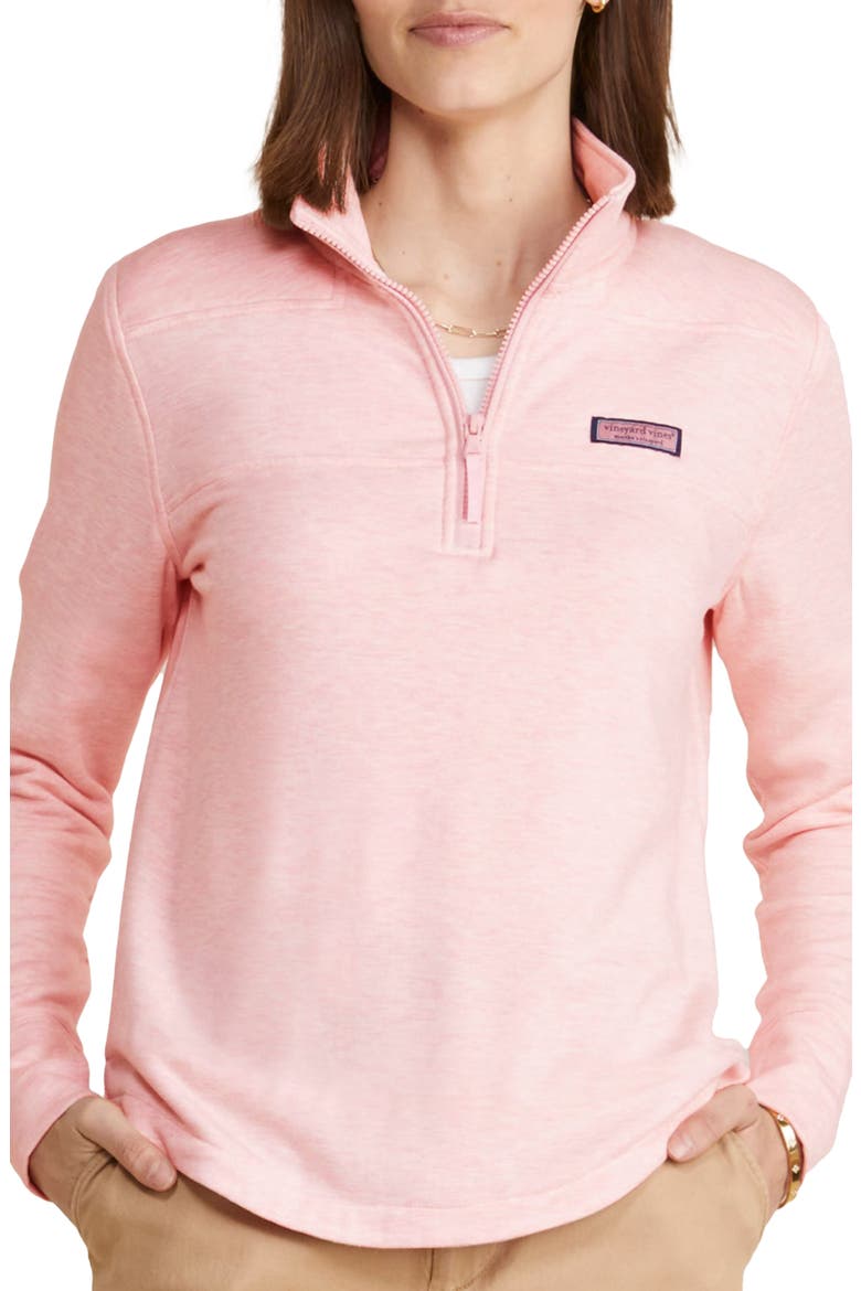 Dreamcloth Relaxed Half Zip Sweatshirt, Main, color, FLAMINGO HEATHER
