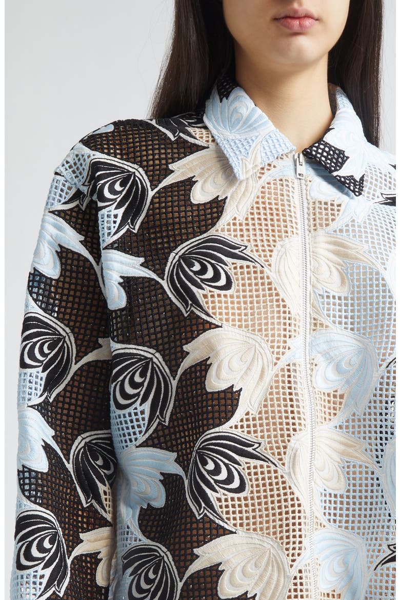 Floral Embroidered Cotton Blend Shirt, Alternate, color, RIW01 LILY WHITE