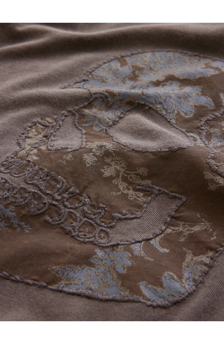 John Varvatos Skull Appliqué T-Shirt, Alternate, color, Kalamata