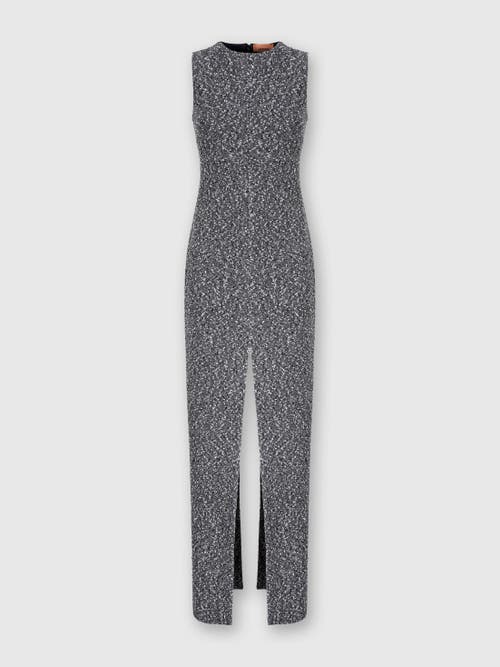 Missoni Long Sleeveless Dress With Deep Central Slit In Black & White