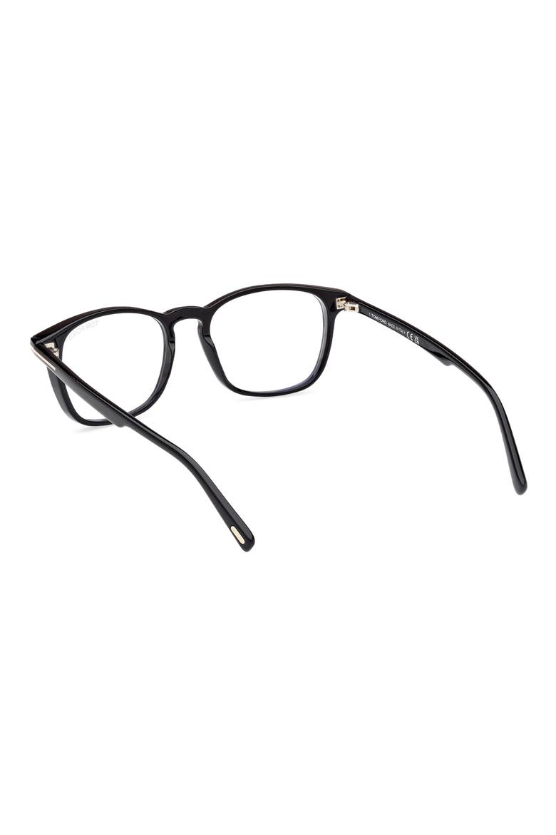 52mm Square Optical Glasses, Alternate, color, BLACK ECO / T LOGO