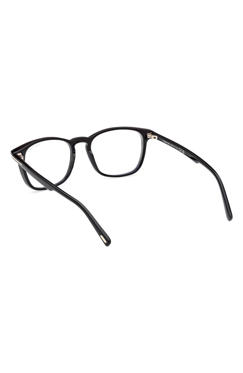 TOM FORD 52mm Square Optical Glasses, Alternate, color, Black Eco / T Logo