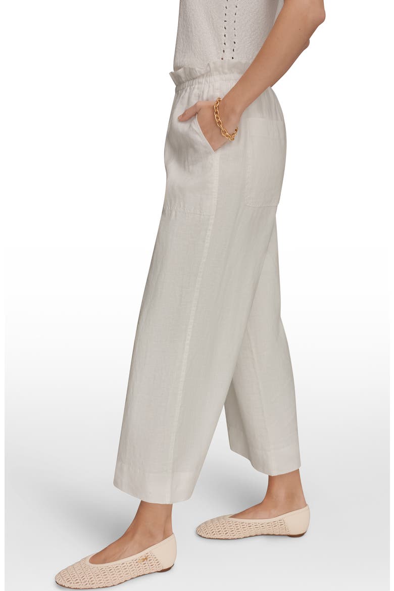 Paperbag Waist Linen Pants, Alternate, color, CREAM
