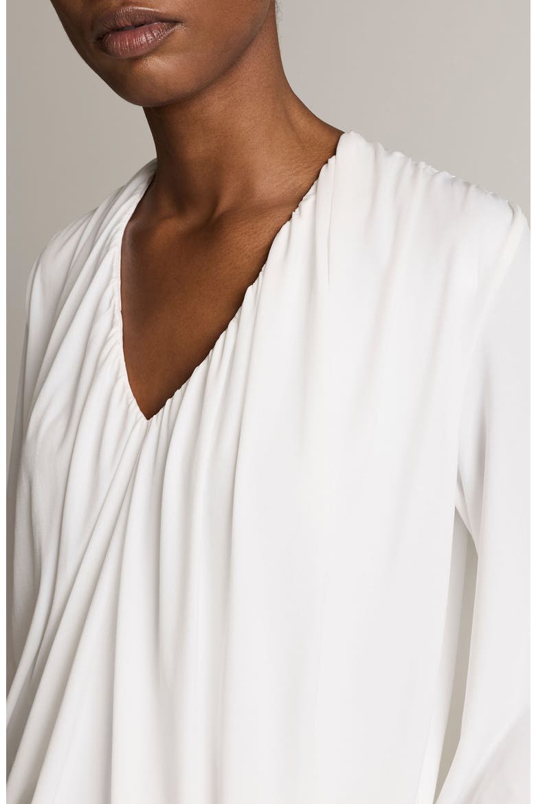 V-Neck Bubble Top, Alternate, color, IVORY
