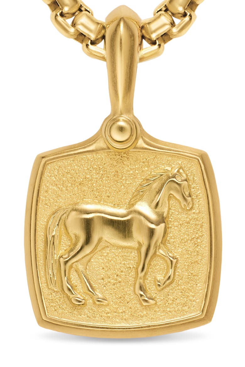 Petrvs Horse Amulet in 18K Yellow Gold, 15.8mm, Alternate, color, GOLD