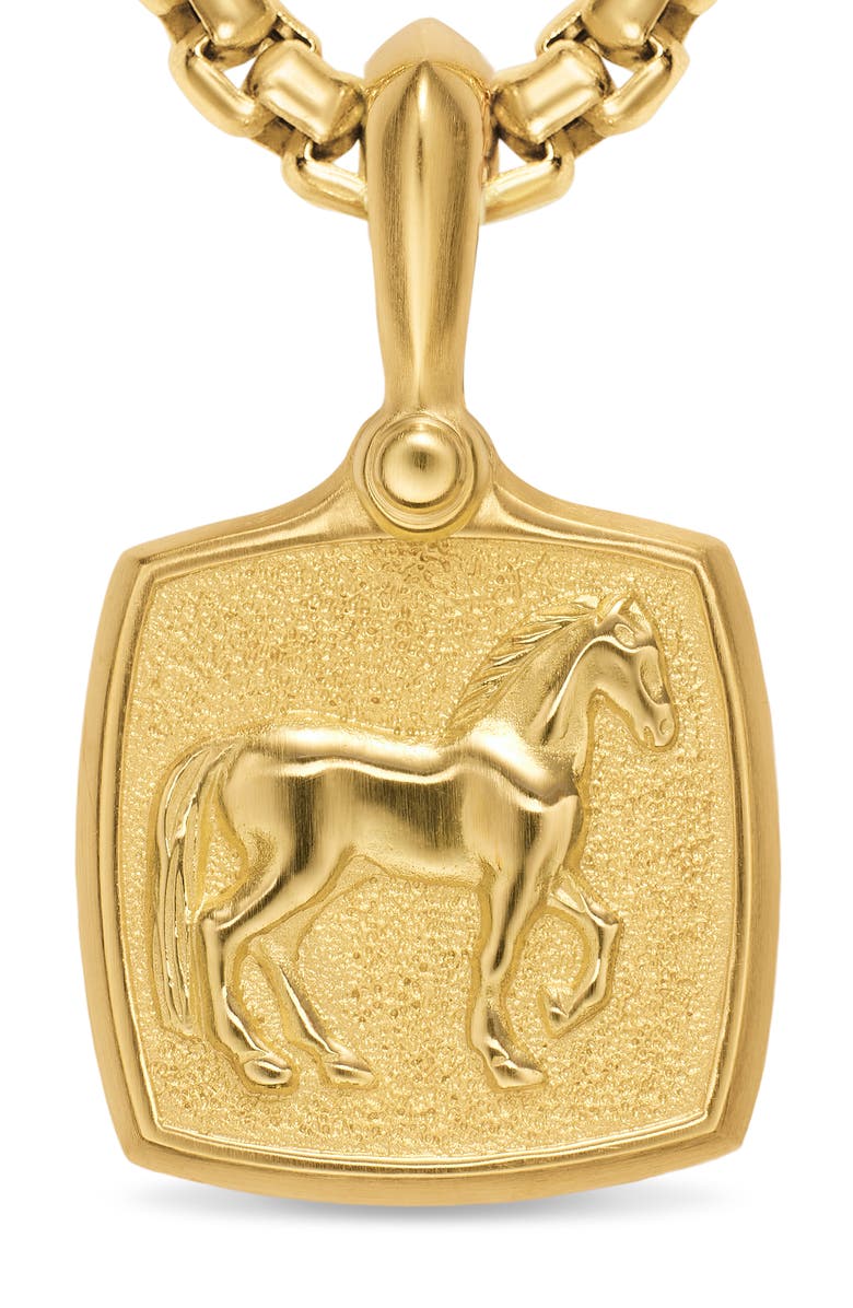 David Yurman Petrvs Horse Amulet in 18K Yellow Gold, 15.8mm, Alternate, color, Gold