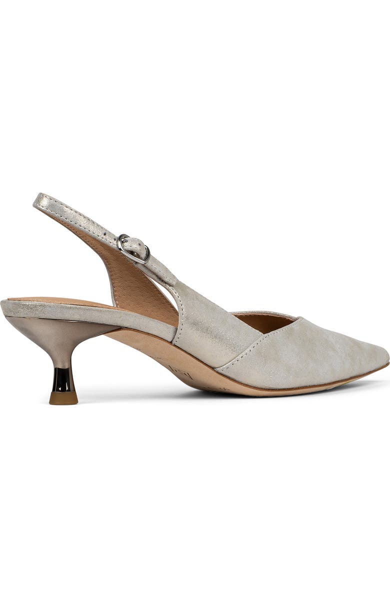 Donald Pliner Sodashi Snakeskin Embossed Pointed Toe Slingback Pump, Alternate, color, Silver