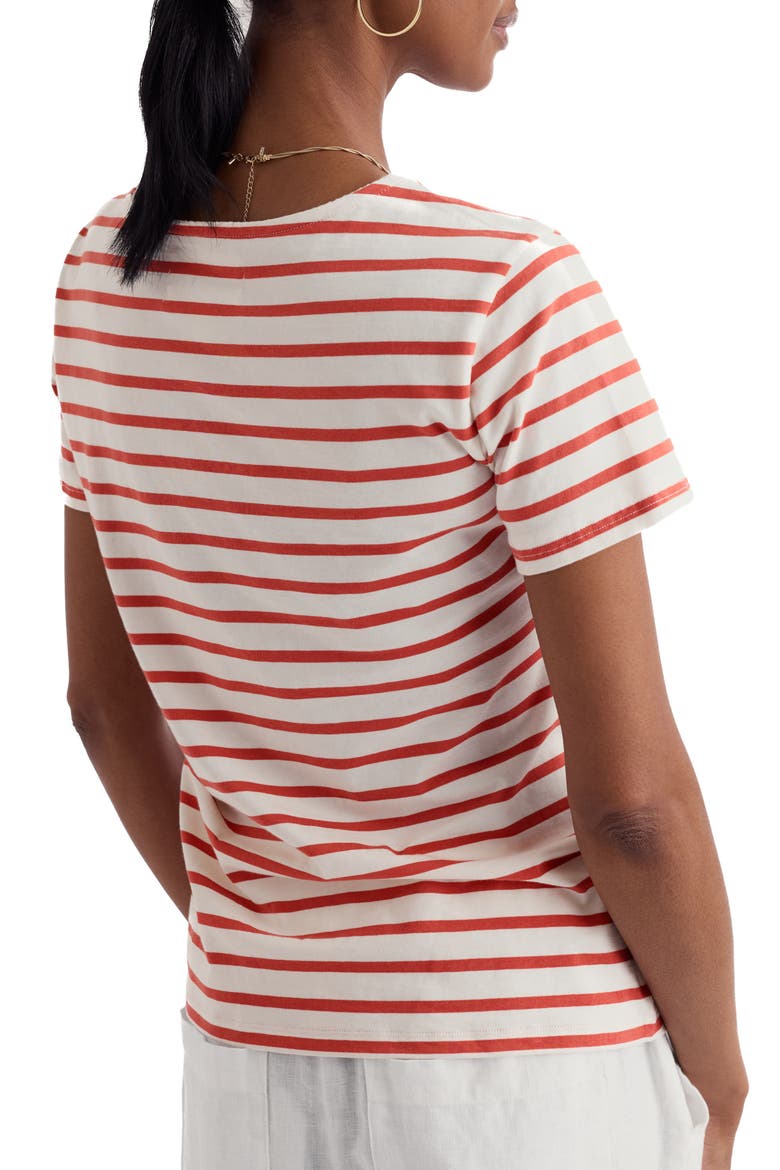 Sailor Stripe Organic Cotton T-Shirt, Alternate, color, BRETON CARNELIAN