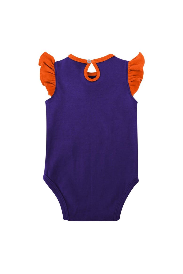 Girls Newborn & Infant Orange/Purple Clemson Tigers Spread the Love 2-Pack Bodysuit Set, Alternate, color, Orange
