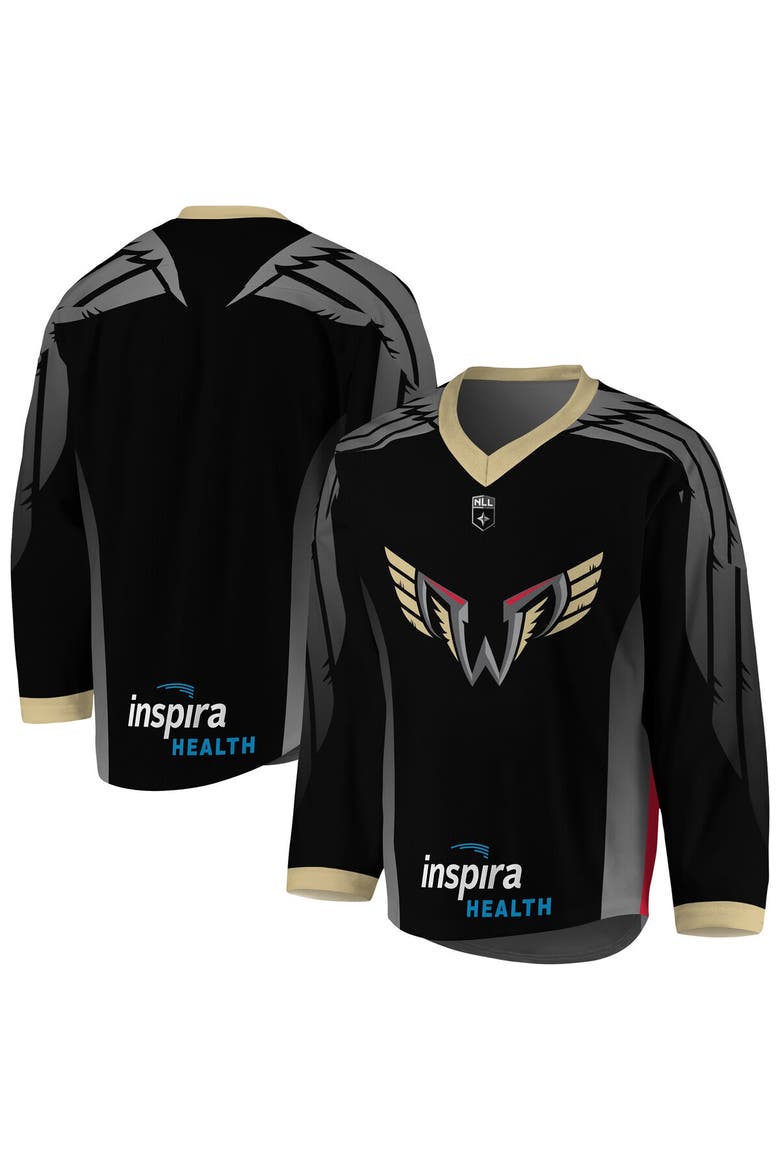 Youth Black/Gray Philadelphia Wings Replica Jersey, Main, color, Black
