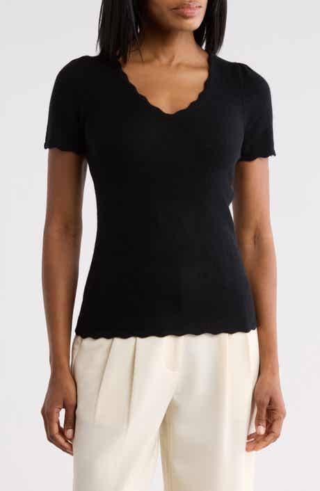 Scallop Edge Cashmere Sweater