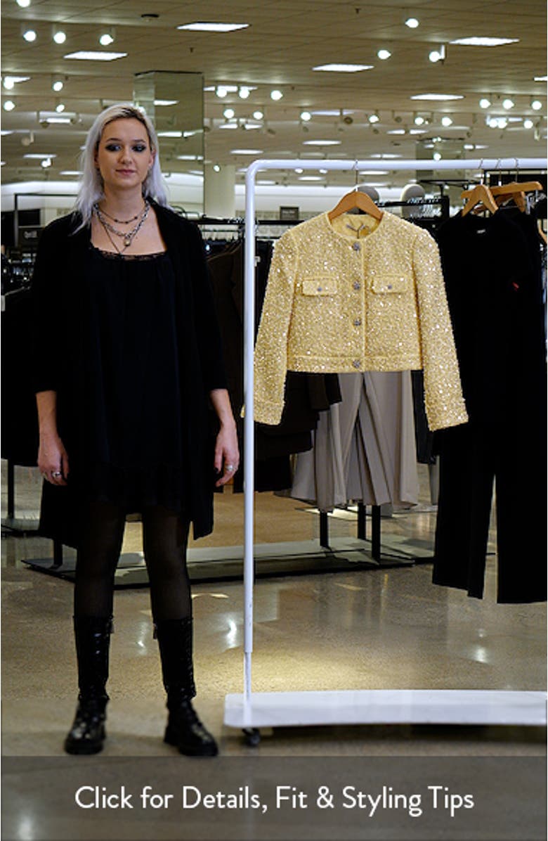 Lorie Embellished Crop Tweed Jacket, sales video thumbnail