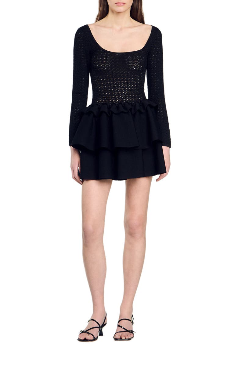 SANDRO Ruffled dress, Main, color, 