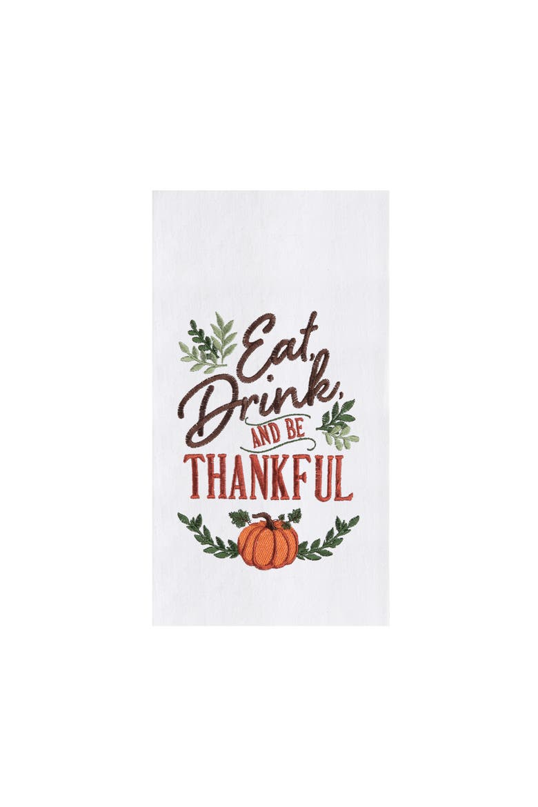 Eat, Drink, Thankful Pumpkin Towel, Main, color, Orange