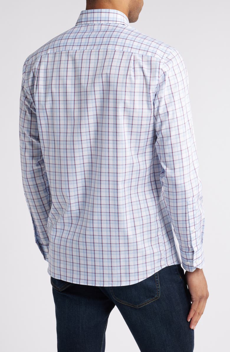 Peter Millar Crown Crafted Chipping Plaid Button-Up Shirt, Alternate, color, White