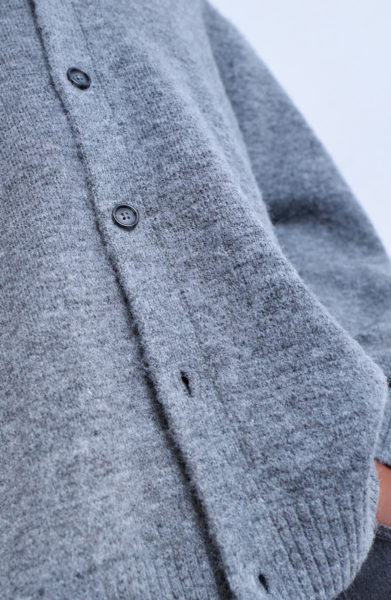 Topman Oversize Rib Polo Sweater, Alternate, color, Charcoal