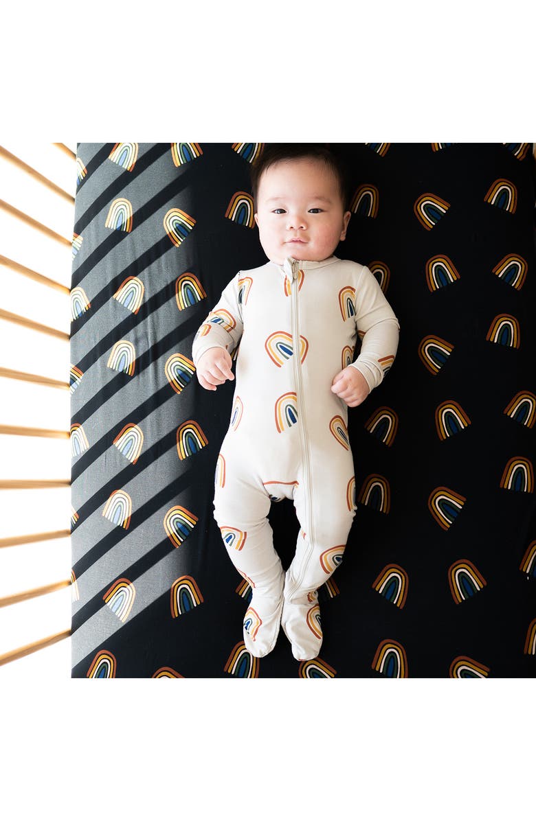 Kyte BABY Rust Rainbow on Oat Zip Footie, Alternate, color, 