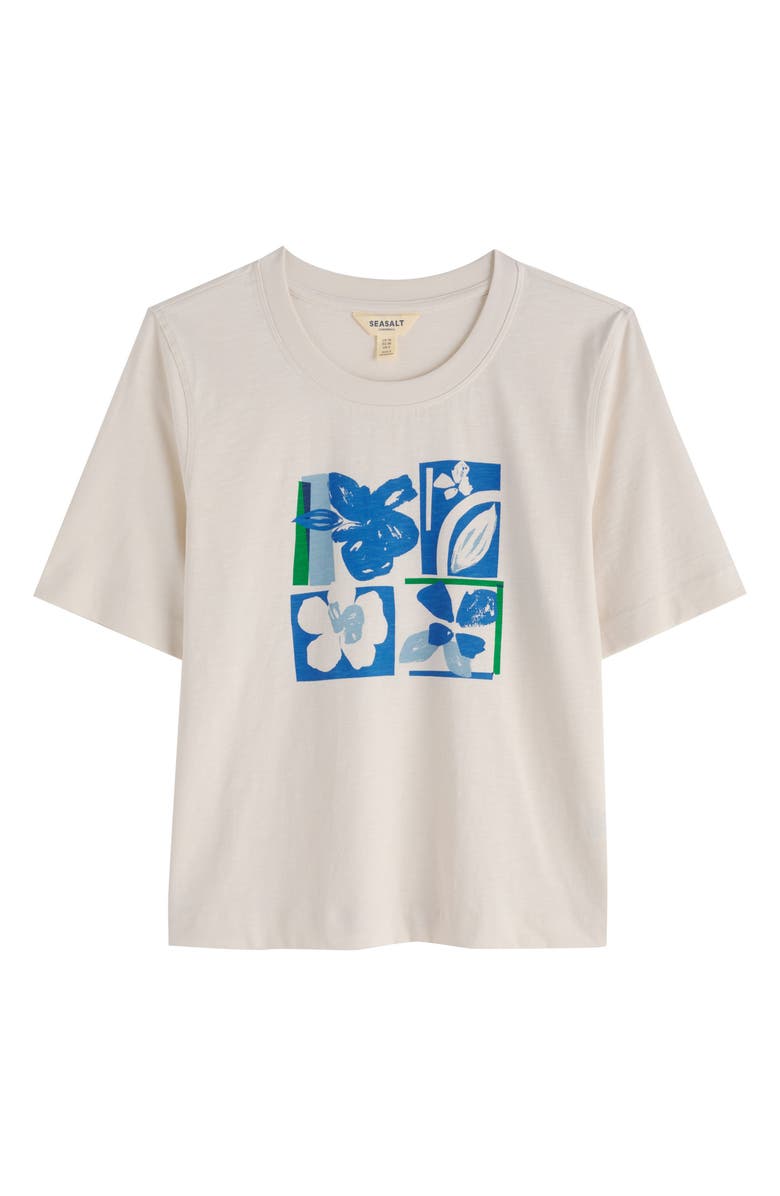 Seasalt Cornwall Copseland Organic Cotton Graphic T-Shirt, Alternate, color, Cutout Pansy Chalk