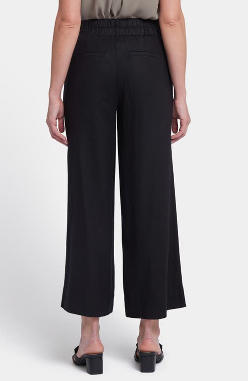 Nydj Waverly Linen Blend Wide Leg Pants In Black